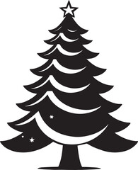  Christmas tree Silhouette Vector illustration