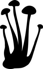 Mushroom silhouette icon vector image. Big set of mushroom - Edible and non-edible mushrooms. Vector illustration