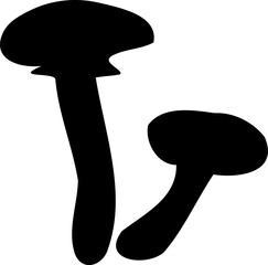 Mushroom silhouette icon vector image. Big set of mushroom - Edible and non-edible mushrooms. Vector illustration
