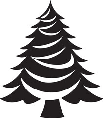 Obraz premium Christmas tree Silhouette Vector illustration