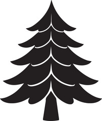  Christmas tree Silhouette Vector illustration