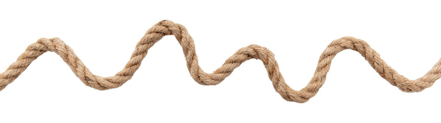 Jute. Twisted linen rope on a white background. Rope