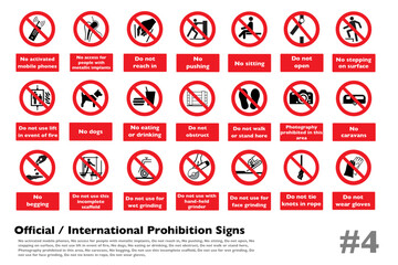 Official-International prohibition signs for printing stickers and signs  #4