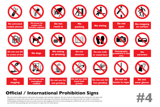 Official-International prohibition signs for printing stickers and signs  #4