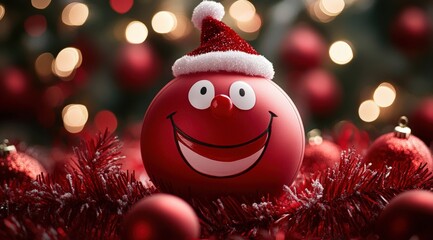 christmass new year happy face ball
