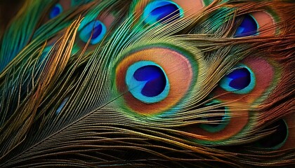 Fototapeta premium peacock feather close up