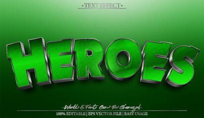 Heroes Vector Text Effect Editable Alphabet Green Superhero Comic Movie