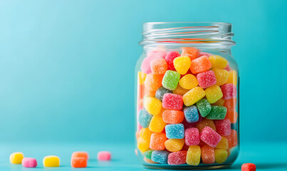 Jar Full of Colourful Candy Mix | Bright and Vibrant Sweets in a Variety of Shapes and Flavours
