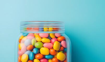 Jar Full of Colourful Candy Mix | Bright and Vibrant Sweets in a Variety of Shapes and Flavours