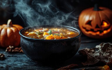 Soup halloween on the table