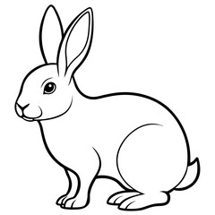 rabbit silhouette on white background