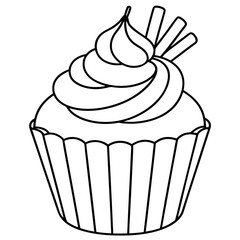 illustration of a cupcake on white background