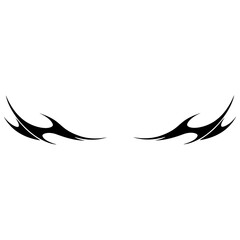 Obraz premium Vector illustration of a black gothic tribal tattoo design, on a transparent background.