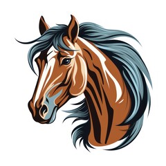 Horse on white background