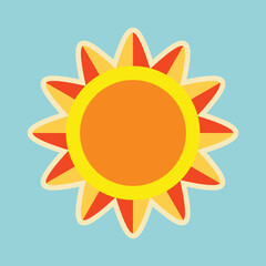 Cheerful Sun Sticker With Bold Rays And Eye Catching Outline
