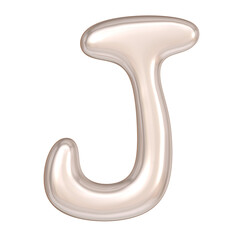 J metallic luxury chrome alphabet font 3d