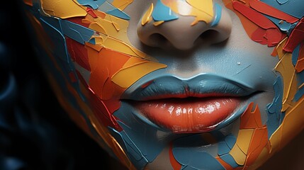 Abstract portrait of a person with colorful geometric patterns