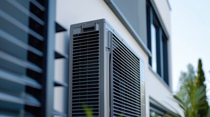 Close-up of an Air Conditioner Unit on an Exterior Wall