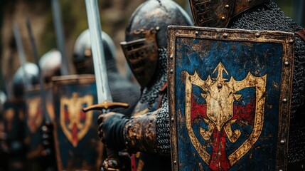 Realistic Medieval Knights in Close-Up Shot