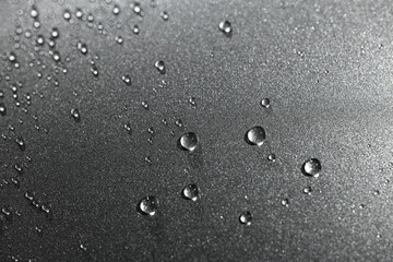 water drops on metal surface