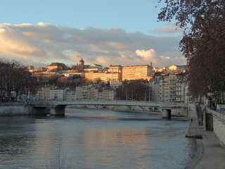 Obraz premium Bridge in the Saône River in Lyon - France