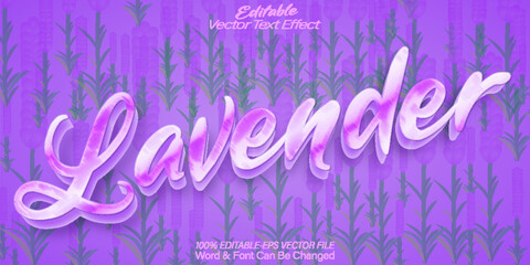Lavender Text Effect Editable Alphabet Purple Lavender Floral Botanic