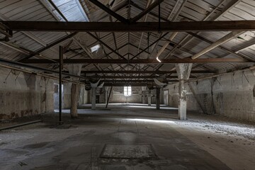 Spacious empty attic rooms showcasing fresh wall and ceiling work, inviting creativity and potential in a peaceful atmosphere