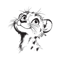 Cute Cheetah head mascot