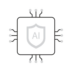 AI Security Shield for Digital Defense Vector ICon Design, cybersecurity, data protection, machine learning