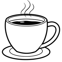 cup of coffee  silhouette vector art illustration