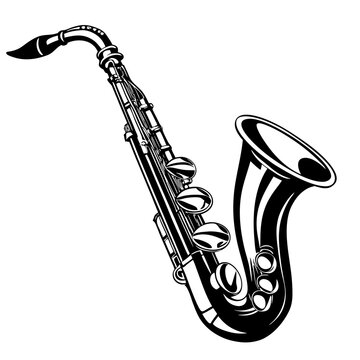 saxophone  silhouette vector art illustration