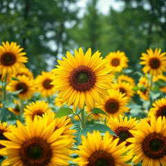 Fototapeta premium field of sunflowers