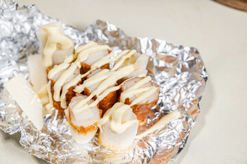 ちくわと長いものマヨネーズ焼き