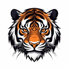 Tiger on white background