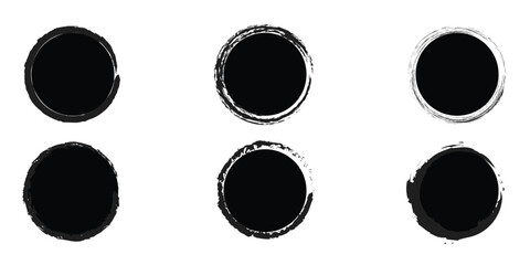 grunge circle brush vector in isolated background eps 10.