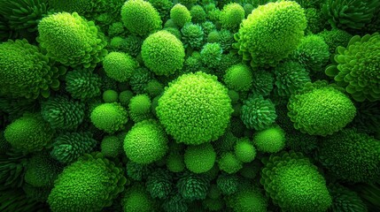 A close up of green plants with many small green leaves