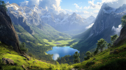 Fototapeta premium Mountains with Sea