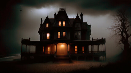 Obraz premium haunted house in the forest 