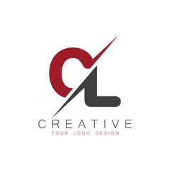 CL initial monogram logo with creativ design.