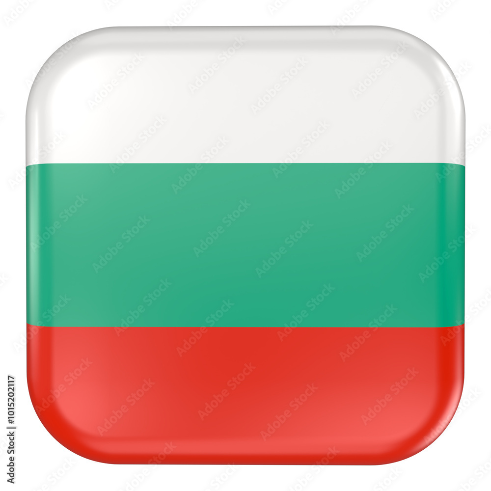 Wall mural Bulgaria square flag icon with transparent background