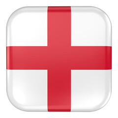 Obraz premium England square flag icon with transparent background
