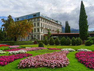 Scenic landscape of Garda Lake at Riva del Garda resort in Italy, Europe