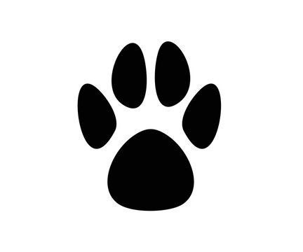 recommend clip art: Paw print simple icon. Cute animal track, dog or cat paw print illustration on transparent background PNG. 
                    