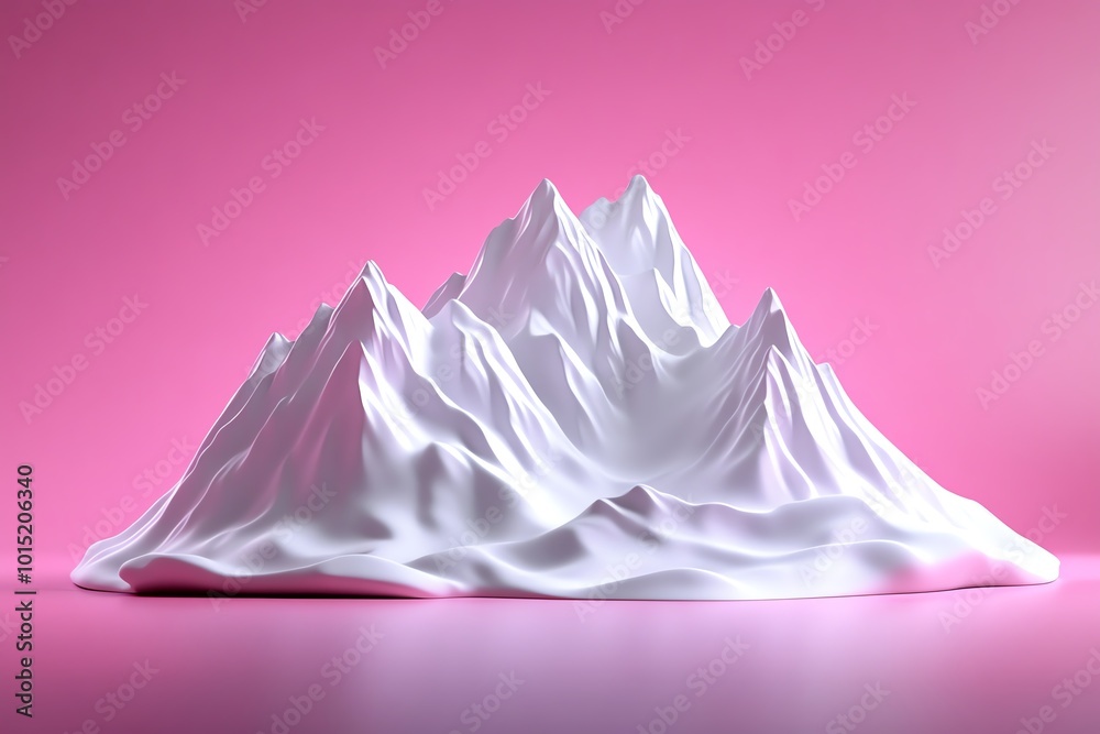 Leinwandbilder Minimalist mountain landscape, with clean lines and soft hues representing the peaks and valleys in a simple, elegant style