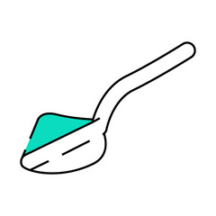 spoon with powder line icon vector. spoon with powder sign. isolated symbol illustration