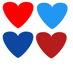 Collection of Love Heart Symbol Icons . Love Illustration on a white background 