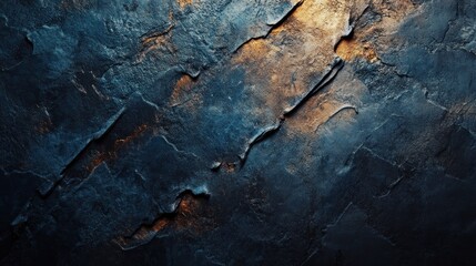 Textured Dark Blue and Gold Wall