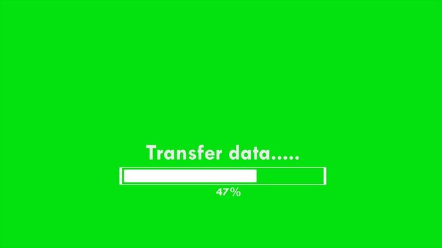 Futuristic Transfer Data Progress Bar 0-100 Animation on green screen 4K video
