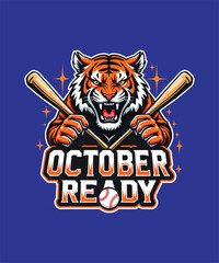 October Ready Tiger T-shirt Design