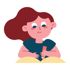 cute girl writing on notebook